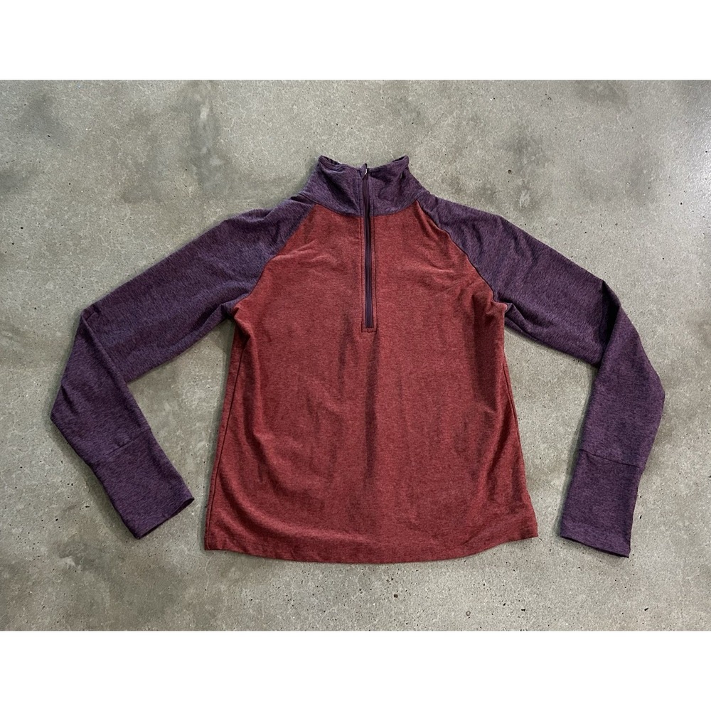 Oiselle‎ Blue Pink Purple Color-block LUX HALF ZIP Top Size S Super Soft Running